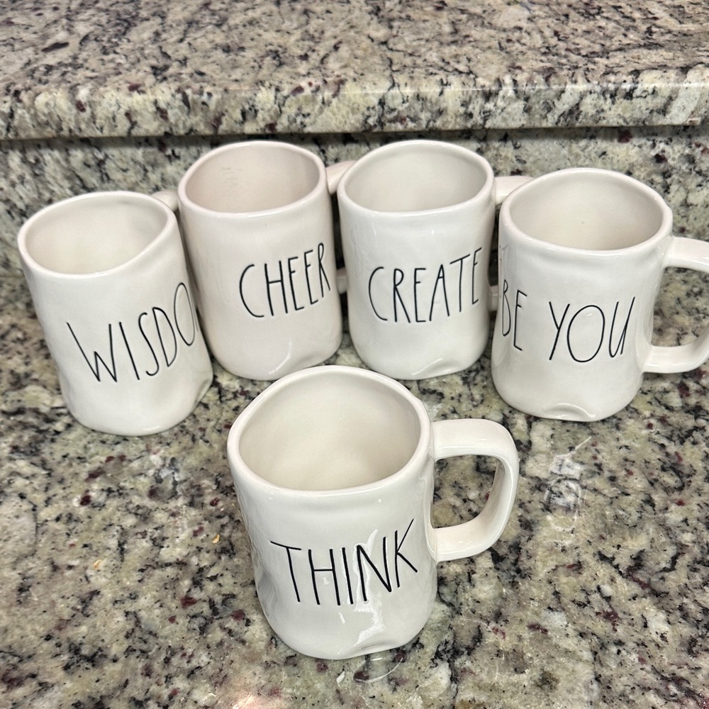 Rae Dunn Ceramic Mugs with Inspirational Words